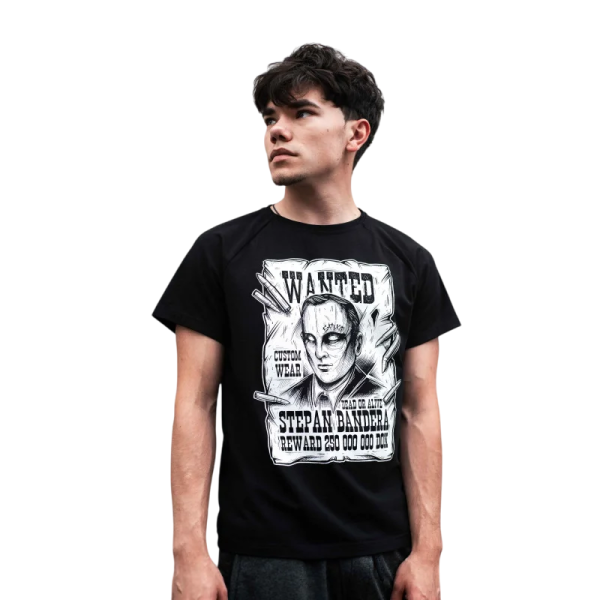 Футболка чорна Бандера Custom Wear