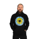 Худі утеплене чорне Custom Wear Свобода блакитно-жовте лого