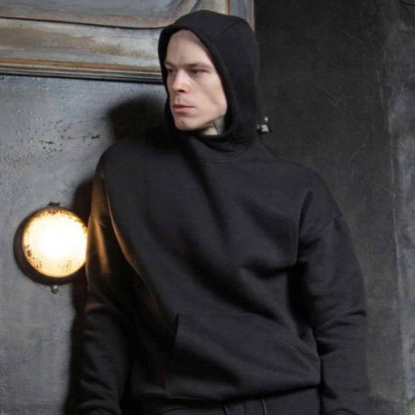 Худі оверсайз Custom Wear без начосу чорне