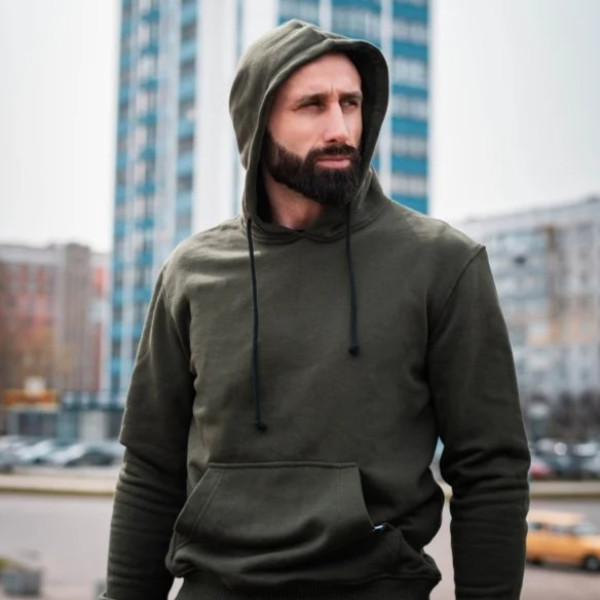 Худі оверсайз Custom Wear без начосу хакі