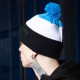 Шапка Custom Wear Tricolor з бумбоном електрик з білим, чорним