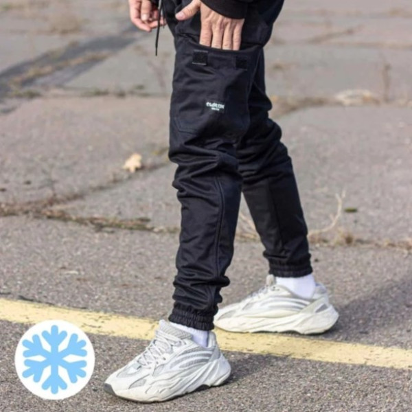 Штани Зимові Карго Преміум Чорні Custom Wear