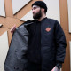 Вітрівка-бомбер Custom Wear Long двостороння чорна з сірим