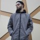 Вітрівка-бомбер Custom Wear Long двостороння чорна з сірим