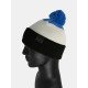 Шапка Custom Wear Tricolor з бумбоном електрик з білим, чорним