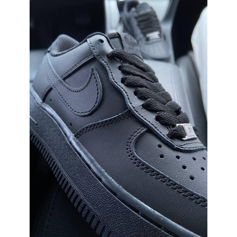 Кросівки Nike Air Force 1 Classic Black (Матова шкіра)
