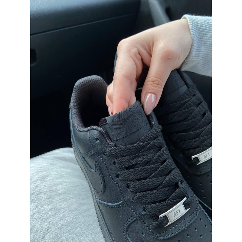 Кросівки Nike Air Force 1 Classic Black (Матова шкіра)