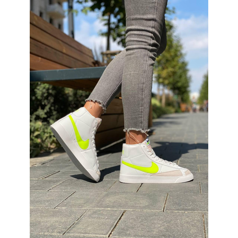 Кросівки Nike Blazer White «Neon Green Logo»