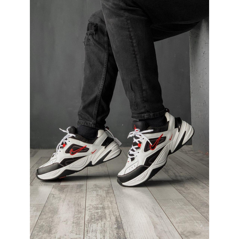Кросівки Nike M2K Tekno Black White «Red Logo»