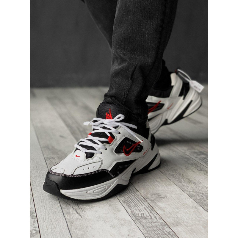 Кросівки Nike M2K Tekno Black White «Red Logo»