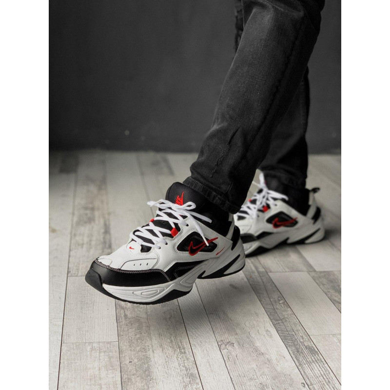Кросівки Nike M2K Tekno Black White «Red Logo»