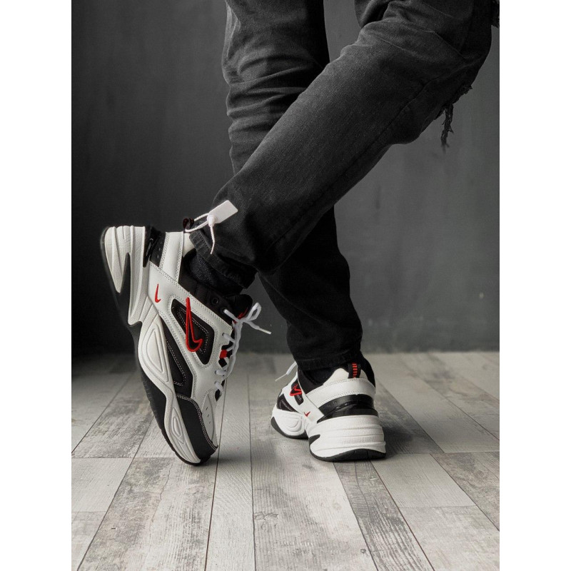 Кросівки Nike M2K Tekno Black White «Red Logo»