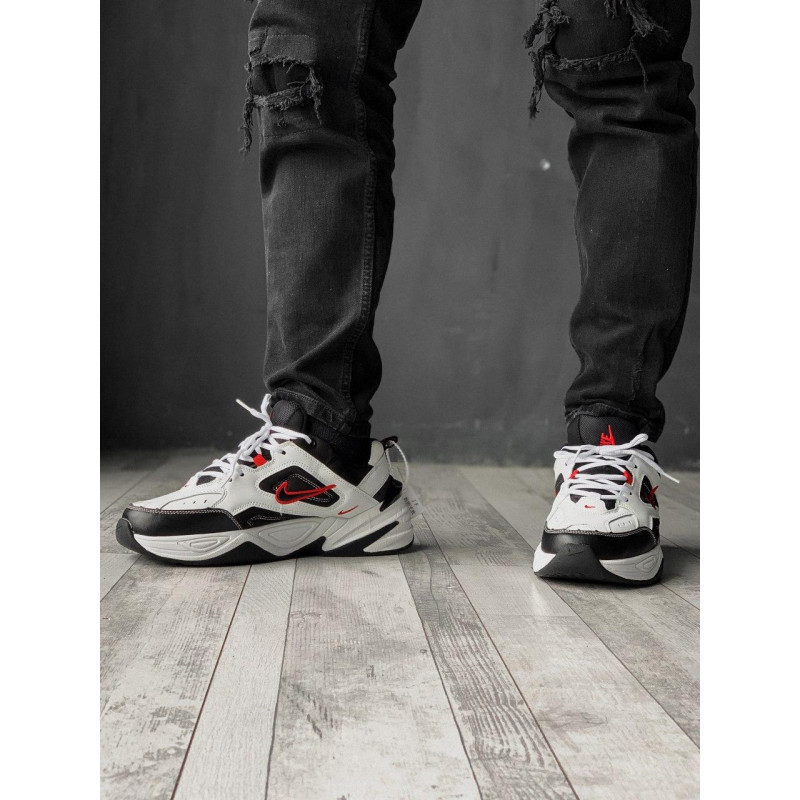 Кросівки Nike M2K Tekno Black White «Red Logo»