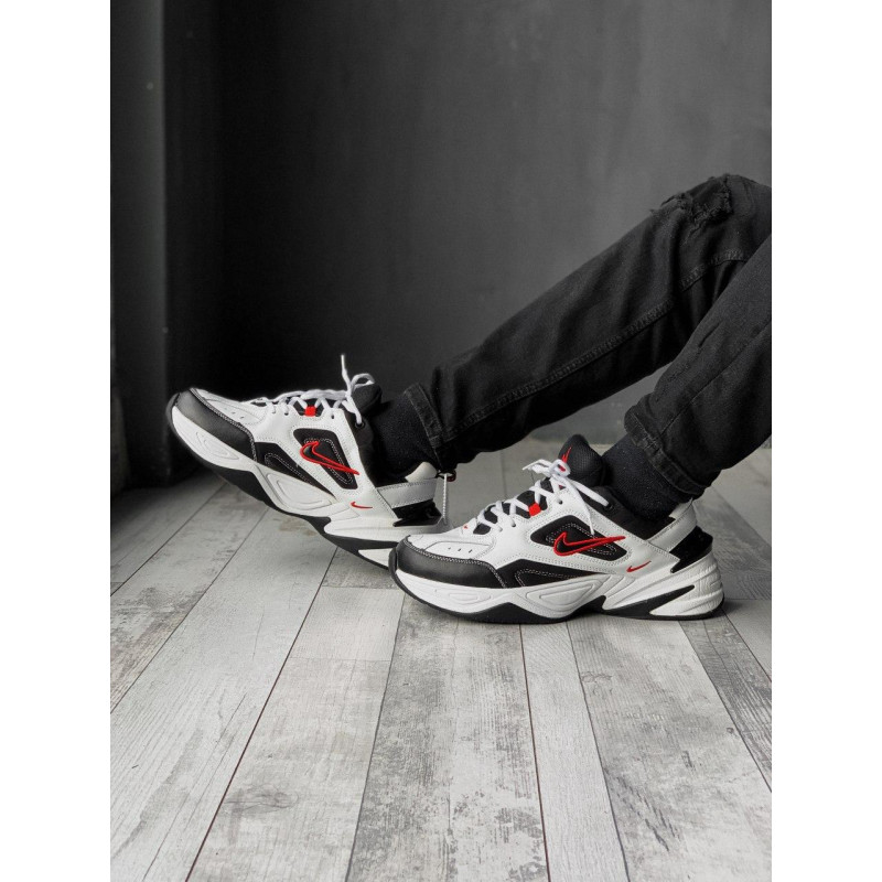 Кросівки Nike M2K Tekno Black White «Red Logo»