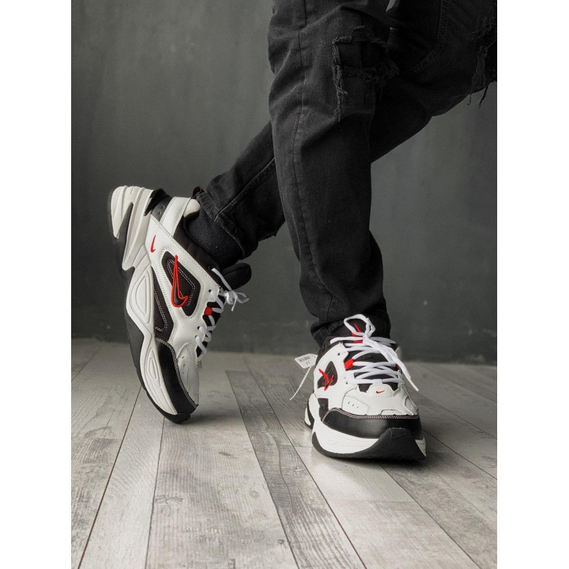 Кросівки Nike M2K Tekno Black White «Red Logo»