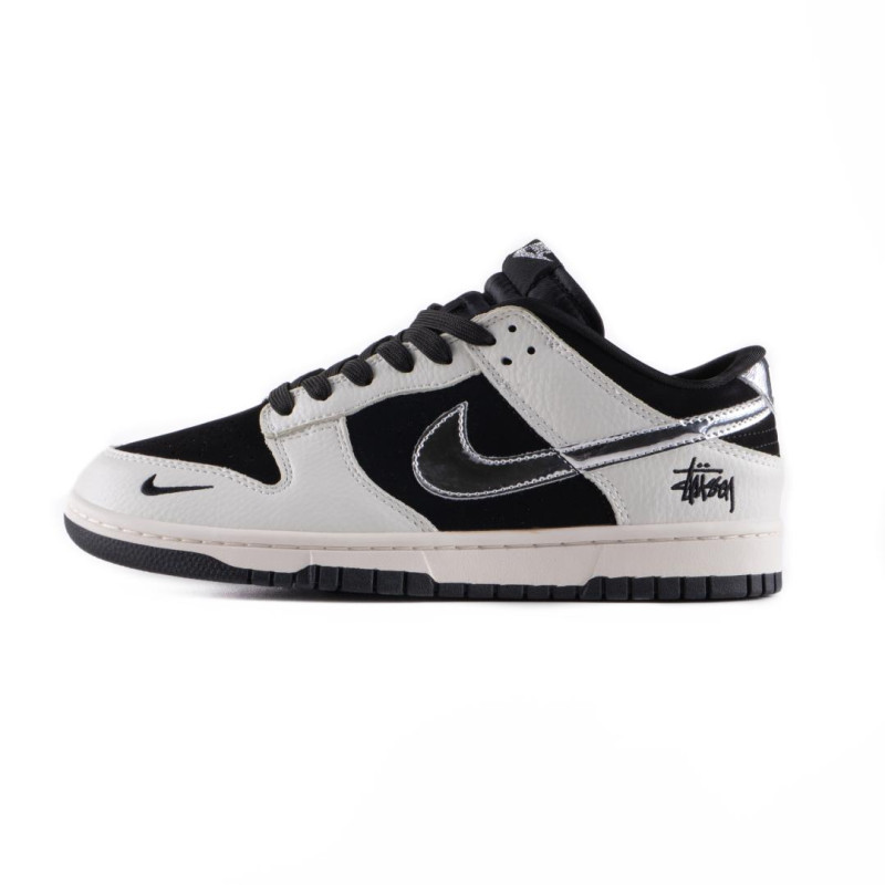 Кросівки Nike SB Dunk Low x Stussy Black White Metallic