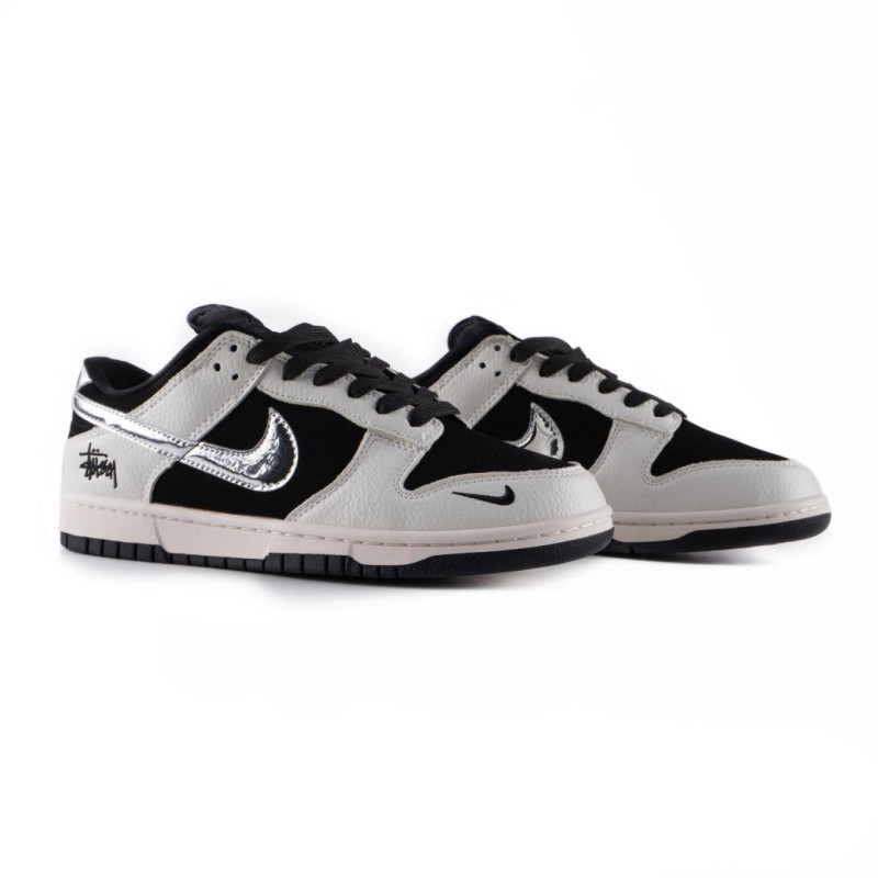 Кросівки Nike SB Dunk Low x Stussy Black White Metallic