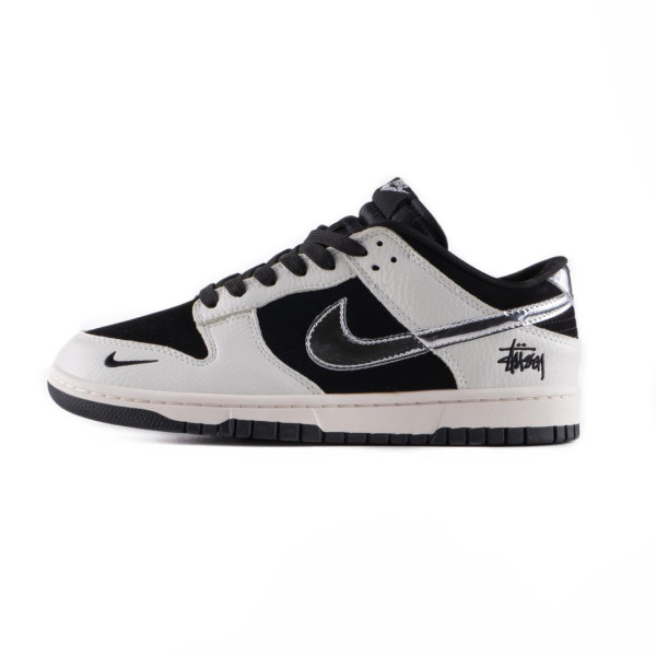 Кросівки Nike SB Dunk Low x Stussy Black White Metallic
