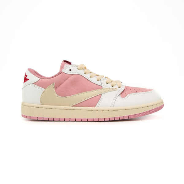 Кросівки Travis Scott x Air Jordan 1 Low OG White Pink