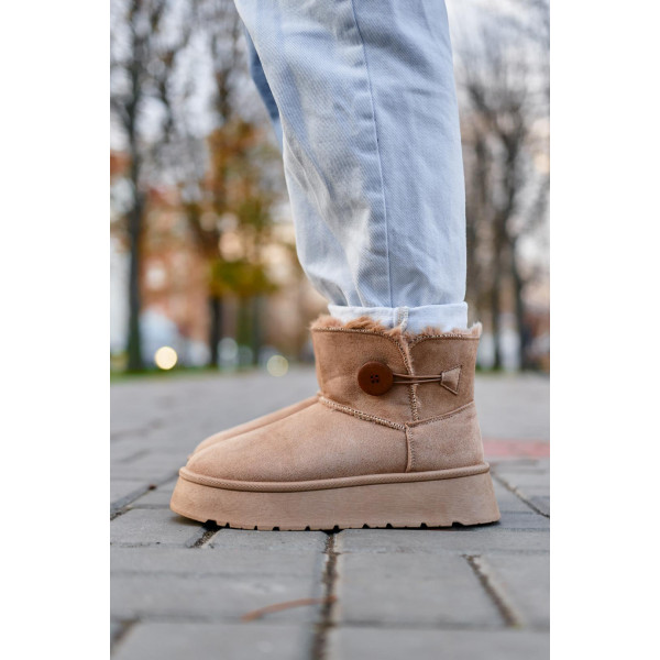 Угги UGG Mini Bailey Button Plarform Beige (No Name)