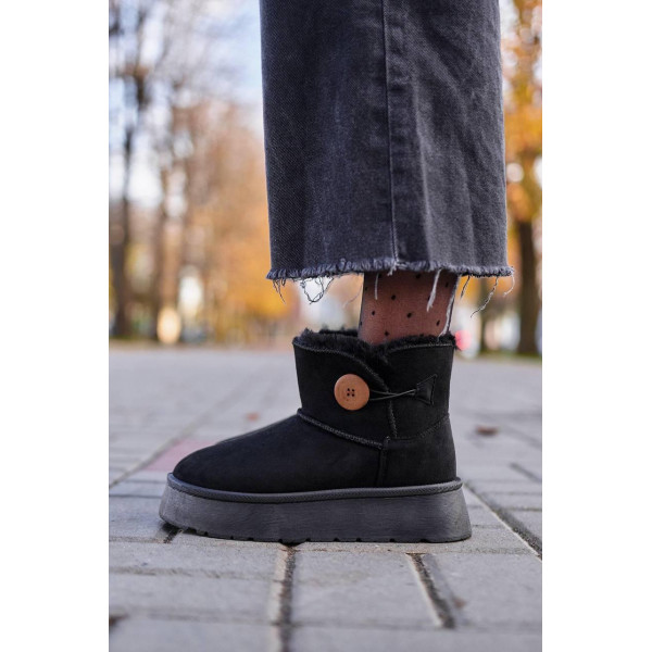 Угги UGG Mini Bailey Button Plarform Black (No Name)