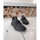 Кросівки Adidas Yeezy Boost 350 V2 Black (хРефлективные шнурки)