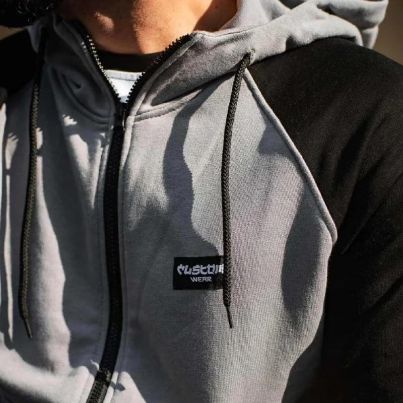 Зіпер Custom Wear без начосу сірий з чорним рукавом